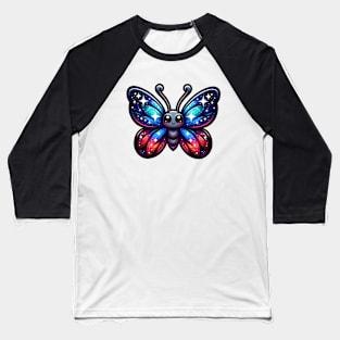 Cute Black Butterfly with Bright Colors Butterfly Lover Baseball T-Shirt